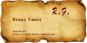Riesz Fanni névjegykártya
