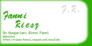 fanni riesz business card